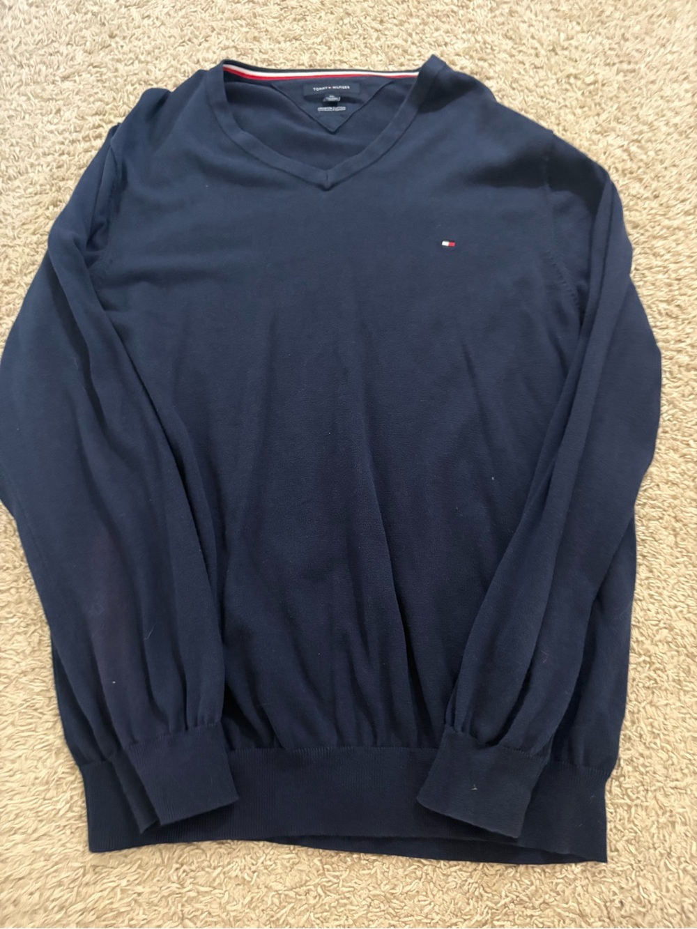 Tommy Hilfiger Men's Navy V-Neck Pullover